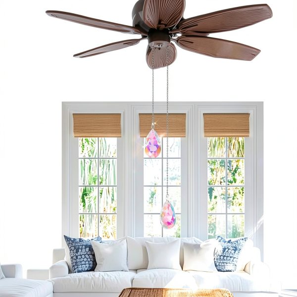 Aiyorse Ceiling Fan Pull Chain Crystal Rainbow Decorative-6