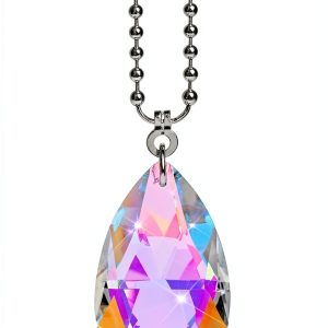 Aiyorse Ceiling Fan Pull Chain Crystal Rainbow Decorative-0