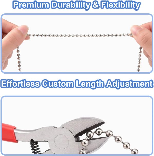 Voluda Ceiling Fan Pull Chain Silver Stainless Steel-5