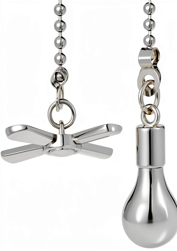 Ceiling Fan Pull Chain Art Deco Silver by JiA QAQ-0