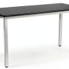 Metal Lab Table Public Seating Black Steel-0