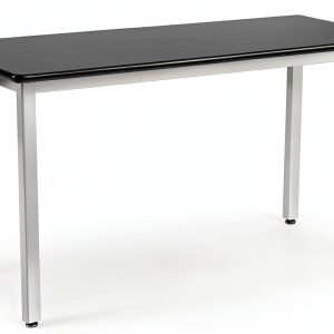 Metal Lab Table Public Seating Black Steel-0