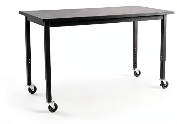 National Public Seating Science Lab Tables Black Steel-1