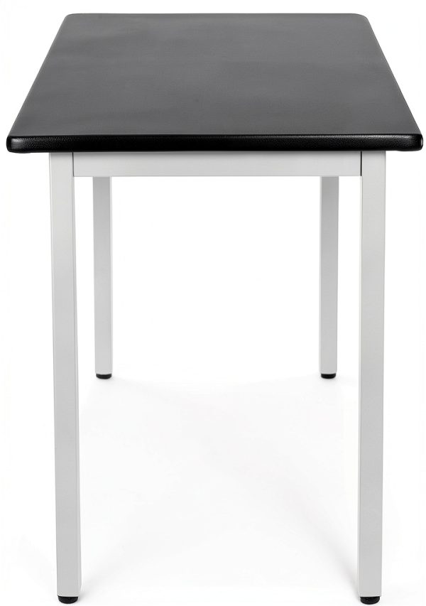 Metal Lab Table Public Seating Black Steel-2