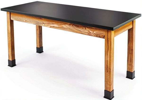 Science Lab Table National Seating Solid Ash Black-0