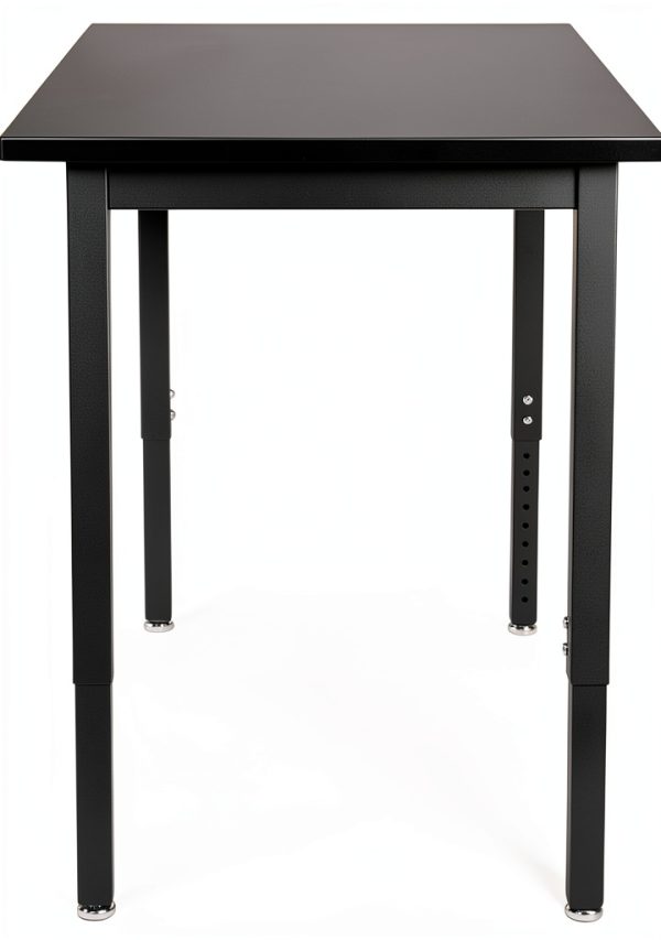 Pemberly Row 24x60" Metal Science Lab Table Black Phenolic Top with-2