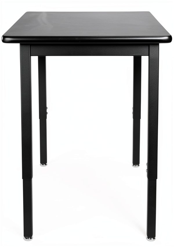 National Public Seating 24x54" Black Adjustable Lab Table-3