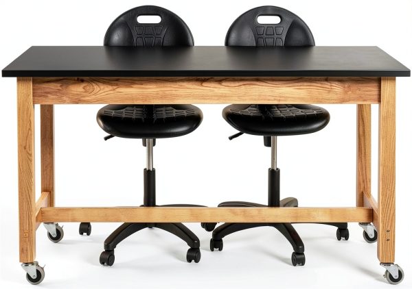 National Public Seating Lab Table Black Solid Ash 54x24x30-4