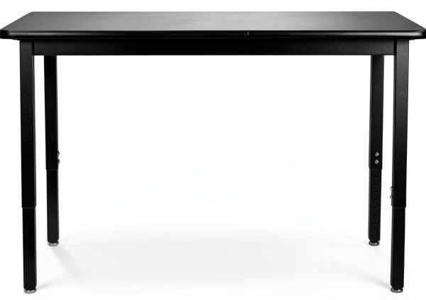 National Public Seating 24x54" Black Adjustable Lab Table-2