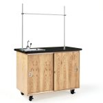 Kinetic Mobile Demo Cabinet Diversified Woodcrafts Solid Oak UV Finish-0