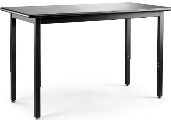National Public Seating 24x54" Black Adjustable Lab Table-0