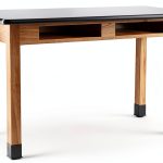Science Lab Table National Public Seating 24x60 Black Wood HPL Top-0