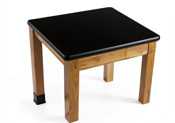 Solid Ash Leg Desk HSLT2448 Black Laminate Top with Metal Braces-1