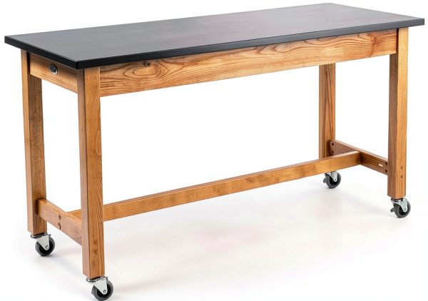 National Public Seating Lab Table Black Solid Ash 54x24x30-1