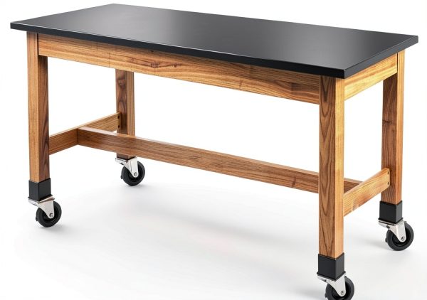 National Public Seating Lab Table Black Solid Ash 54x24x30-0
