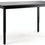Pemberly Row 24x60" Metal Science Lab Table Black Phenolic Top with-0