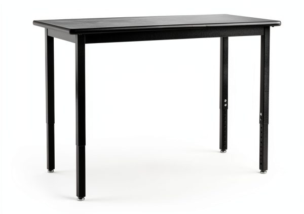 National Public Seating 24x54" Black Adjustable Lab Table-1