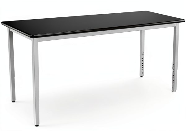 Pemberly Row Metal Science Lab Table 24x72 Black HPL Top-0