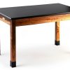 Solid Ash Leg Desk HSLT2448 Black Laminate Top with Metal Braces-0