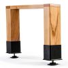 Solid Ash Leg Desk HSLT2448 Black Laminate Top with Metal Braces-3