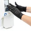 AMMEX Black Nitrile Disposable Exam Gloves, 3 Mil, Latex & Powder Free, Food-Safe, Textured, Non-Sterile, Medium, Box of 100-3