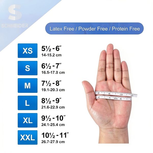 Schneider Nitrile Exam Gloves Blue 4 mil Powder-Free Latex-Free-6