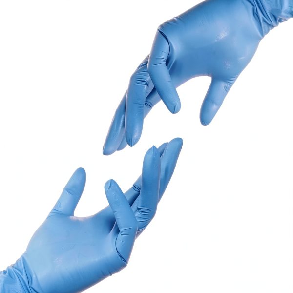 Basic Medical Synmax Vinyl Exam Gloves - Latex-Free & Powder-Free - Medium, BMPF-3002(Case of 1,000) Blue-6