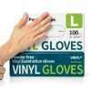 Vinyl Disposable Exam Gloves Supmedic Clear 4 Mil Large 100 Pack-0