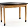 National Public Seating Chem Res Top Science Table, 24" X 48", Black Top and Ashwood Legs-2