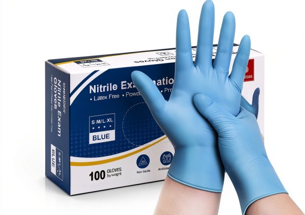 Schneider Nitrile Exam Gloves Blue 4 mil Powder-Free Latex-Free-0