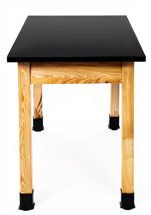 National Public Seating Chem Res Top Science Table, 24" X 48", Black Top and Ashwood Legs-4