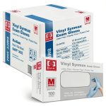 Basic Medical Synmax Vinyl Exam Gloves - Latex-Free & Powder-Free - Medium, BMPF-3002(Case of 1,000) Blue-0