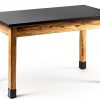 National Public Seating Chem Res Top Science Table, 24" X 48", Black Top and Ashwood Legs-0